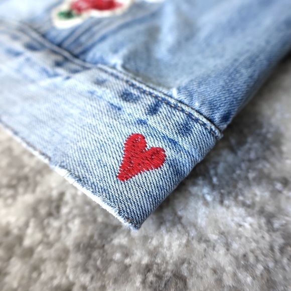 Lucky Brand Embroidered Denim Jean Jacket Size S - Picture 7 of 9